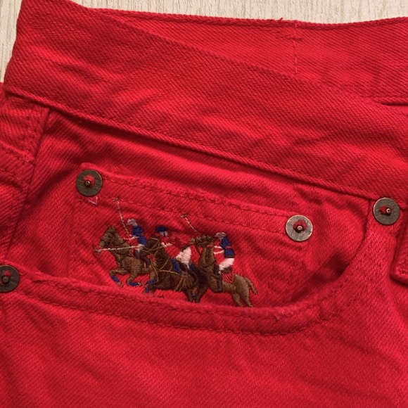 Ralph Lauren Red Midrise Button down Jean size 32 - Picture 4 of 9